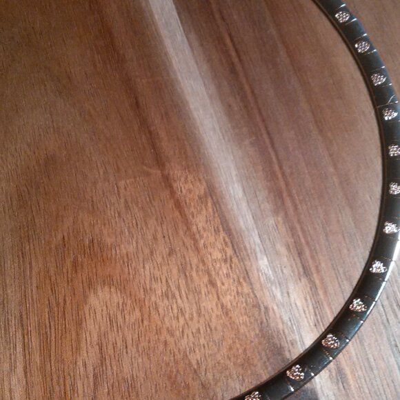 Omega Heart Pattern Collar Ion Plated Rose Gold Over Stainless Steel Necklace - Picture 4 of 11